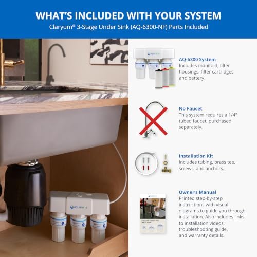 Aquasana Under Sink Water Filter | Claryum 3-Stage Filtration | AQ-6300-NF - Image 6