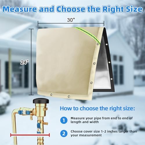Joramoy 2 Way Open Backflow Preventer Pipe Insulation Cover 30" W x 24" H - Image 2