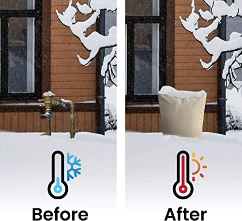 The Original Pipe Insulation Cover (5˚F) Winter Pipe Insulation (UV-Coated),Pump Cover, Sprinkler Irrigation Valve Cover, Backflow Preventer Freeze Protection (17W X 24H 4-Way) - Image 3