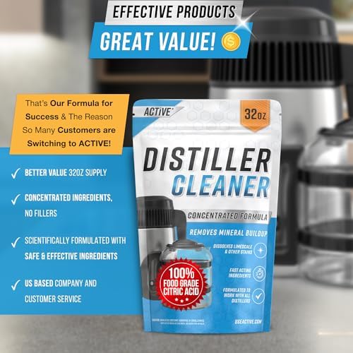 ACTIVE Distiller Descaler Citric Acid Cleaner - 2 Lb Bulk for Cleaning Water Distillers, Pure Citrus Acid Crystals Universal Residue Descaling Portable Distiller, Kettle, Boiler, Dispenser - Image 6
