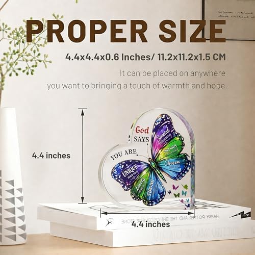 Mothers day Mom Gifts - Christian Gifts for Women Birthday, Butterfly Inspirational Gifts for Womenn, Friends, Mom, Sister, Girl, Coworker, Bible Verse Encouragement Decor, Religious Gift for Women Girls - Image 3