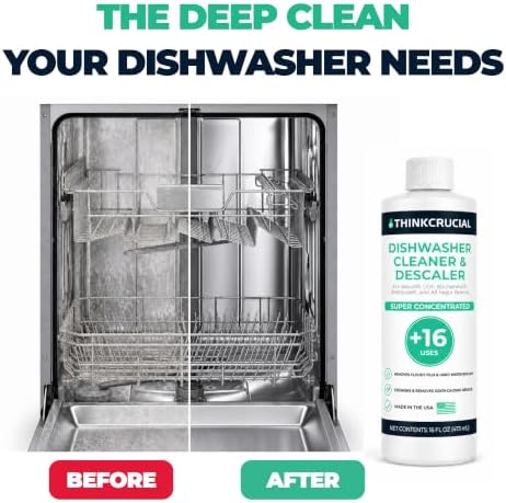 Think Crucial Dishwasher Cleaner & Descaler, 15 Uses, 75% Savings Per Use – 32% Citric Acid Liquid Concentrate – Whirlpool, Bosch, KitchenAid, Samsung, LG – 16 FL OZ - Image 3