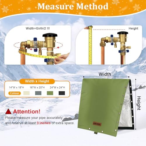 RICHIE 2-Way Opening Backflow Preventer Cover (5°F) Heavy-Duty 5-Layer Insulated Enclosure, All-Weather Protection for Outdoor Pipe, Irrigation Sprinkler Valve, Well Water Pump, 24" W x 30" H Green - Image 2