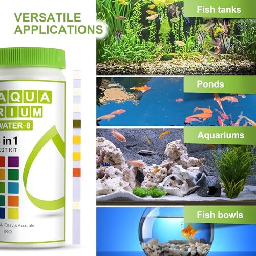 AAwipes Aquarium Ammonia Test Strips 8-in-1 |100 Strips | Quick & Accurate Water Testing for Freshwater & Saltwater Tanks -Test pH, Sodium Chloride, Alkalinity, Hardness, Chlorine etc. (K02-100) - Image 3