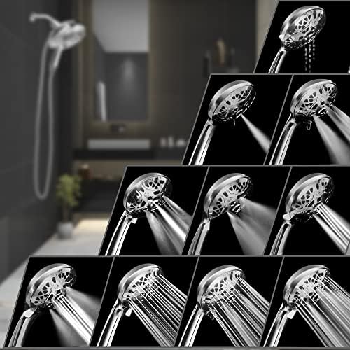 INAVAMZ 2 in 1 Shower Head with Handheld Combo High Pressure Silver 2.5 GPM - Image 4