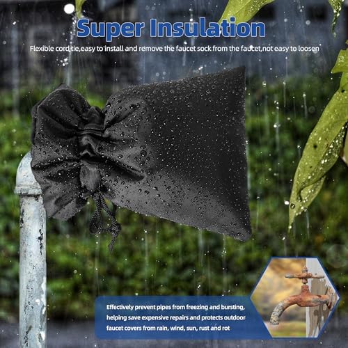 Outdoor Faucet Covers for Winter 4 Pack Reusable (Drawstring) - Image 5