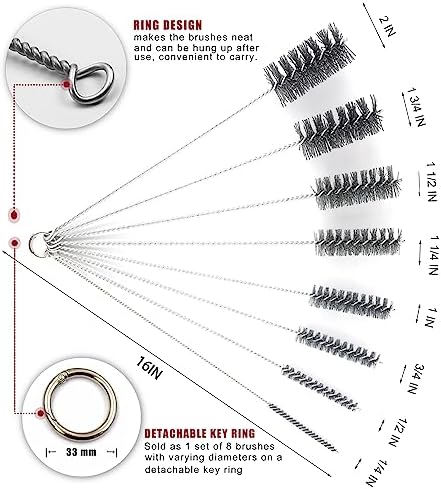 16 Inch Extra Long Pipe Cleaning Brush Set with Abrasive Filament Bristles - Image 2