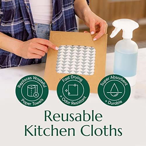 CLEANOMIC Reusable Kitchen Cloth, Dishwasher Pods & Fabric Softener Sheets Bundle - Image 2