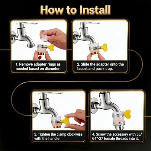 3 Pcs Faucet to Hose Adapter, Universal Faucet Adapter, Fine Thread Sink Hose Attachment for Faucet for Kitchen Sink Garden Hose and Multi-Water Filters - Image 4