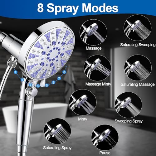 Magnetic Filtered 9-Mode Handheld Shower Head with Extra Top Spot Spray - Image 3