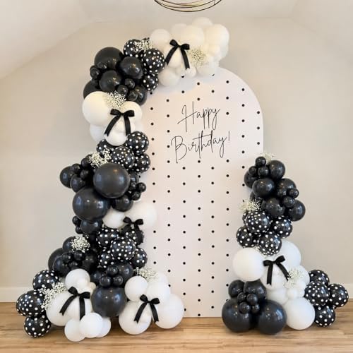 Black White Polka Dot Balloon Arch Kit, Coquette Birthday - Image 3