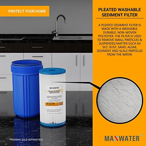 Max Water 10 Micron 10 x 4.5 Pleated Sediment Water Filter, Washable Replacement Cartridge for 10" BB Whole House Systems Compatible with R50-BBSA, FXHSC, WFHDC3001, W50PEHD, GXWH40L (4 Pack) - Image 5