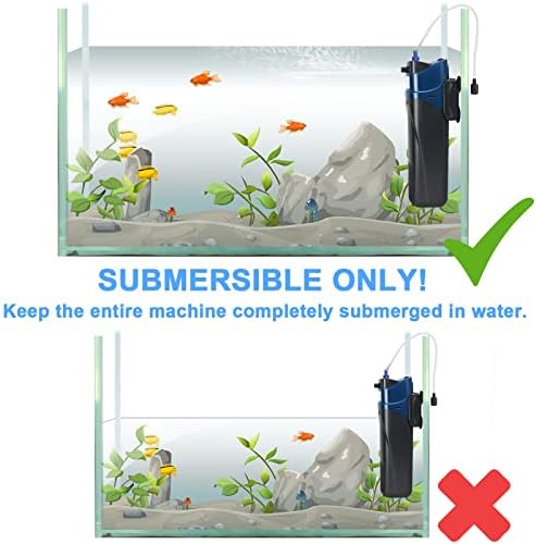 COOSPIDER Aquarium Filter with 5W U-V Light JUP-02 132GPH for 20-60 Gallon - Image 6