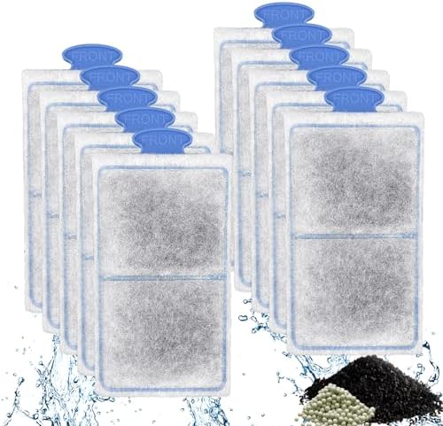 driamor 10 Pack PF-S Fish Tank Filter Cartridges Compatible with PF10 Power Filters Small Fish Tank Filters Cartridge Thickened Cotton with Zeolite Aquarium Filter Cartridge Replacement by Driamor