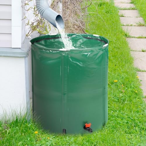 Collapsible Rain Barrel,Portable Water Storage Tank,Collection System Downspout, Water Catcher Container with Filter Spigot Overflow Kit (Green,50 Gallon) - Image 7