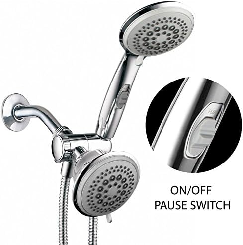 Hotel Spa PowerSpa Top American Brand High Pressure 3-way Luxury Overhead/Handheld Shower Head Combo with 63 Flow Settings, Water Saving Hand Pause Switch and Stainless Steel Hose - Image 2