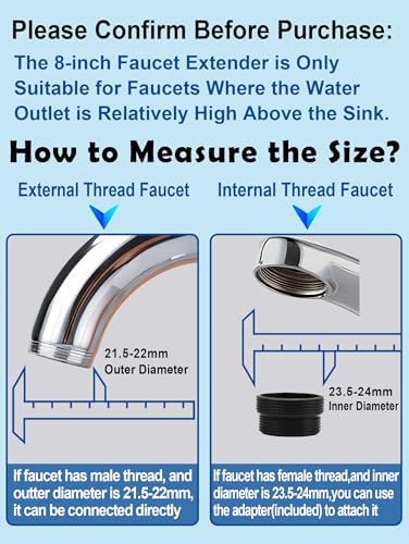UFO-shaped 360° Swivel Kitchen Faucet Extender,Anti-Splash Dual-function Kitchen Faucet Sprayer Attachment,Large-diameter Shower Head Sink Aerator,Water Saving-8 Inch - Image 5
