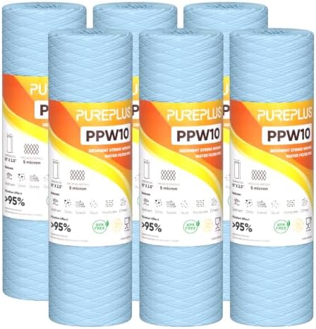 PUREPLUS PRO 5 Micron 10"x2.5" Whole House String Wound Sediment Filter by PUREPLUS