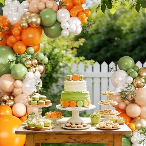 Orange and Green Balloon Arch kit for Little Cutie Baby Shower Decorations - Image 3
