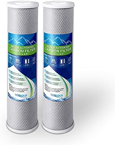 High Capacity Coconut Shell Carbon Block Water Filter, 4.5 x 20 Inch 2 Pack by Ronaqua