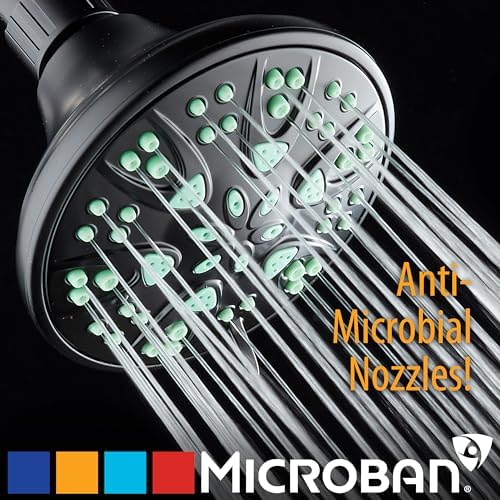 AquaDance Antimicrobial – Anti-Clog High-Pressure 6-Setting Shower Head with Microban Nozzle Protection from Growth of Mold, Mildew & Bacteria for Stronger Shower! 4" Coral Green - Image 5