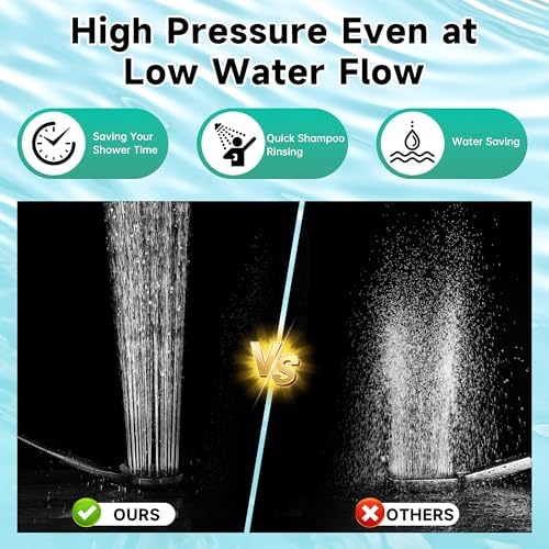 BRIGHT SHOWERS High Pressure Shower Head with Handheld, 9 Spray Settings Showerhead Built in Power Wash to Clean Tub and Pets, Extra Long 69" Hose, Adjustable Bracket, Oil-Rubbed Bronze - Image 5