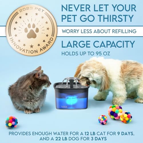 Veken Innovation Award Winner 95oz/2.8L Cat Water Fountain, C1 Classic - Image 3