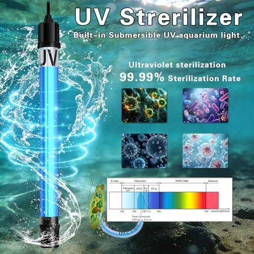 Large Aquarium U-V Filter for 100-500 Gallon, Pond Filter Green Clean Machine Submersible DC 24V Powerful Pump Canister Filter for Turtle Tank Koi Coral Fish Saltwater Freshwater Crystal Clear - Image 4