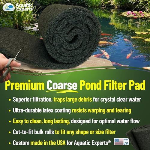Aquatic Experts Classic Koi Pond Filter Pad COARSE – Bulk Roll Pond Filter Media, Rigid Ultra-Durable Latex Coated Fish Pond Filter Material US (16" x 56", Coarse (Black)) - Image 2