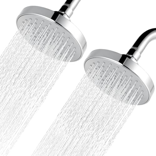 High Pressure Shower Head - 4.7“ Powerful Bathroom Pressure Boosting Rain Showerhead - Perfect Universal Replacement for Rainfall Shower Heads (2 Pack, Chrome) by NuodanLuxuryShowerSystems