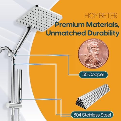 High Pressure Rain Shower Head with Handheld, Dual Shower Combo - Image 5