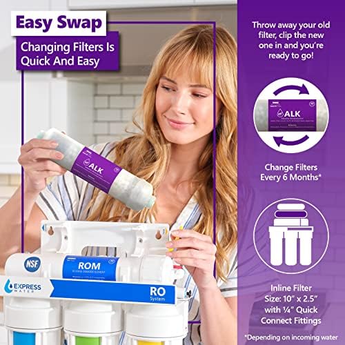 Express Water Alkaline Water Filter Replacement, 10 Inch, pH+, Mineral - Image 4
