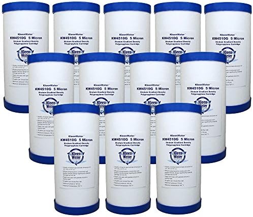 KleenWater KW4510G Meltblown Dirt Rust and Sediment Water Filter Replacement Cartridges, Set of 12 by KleenWater