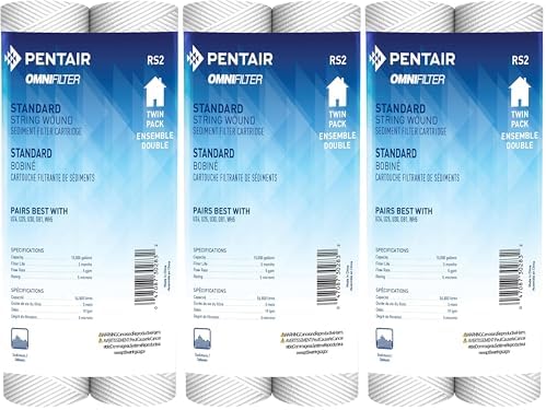 CFS COMPLETE FILTRATION SERVICES EST.2006 Compatible for OmniFilter Model RS2-DS 2 Pack String Wound Filters Whole House Water Filter Cartridges (Pack of 3) by PentairOmniFilter