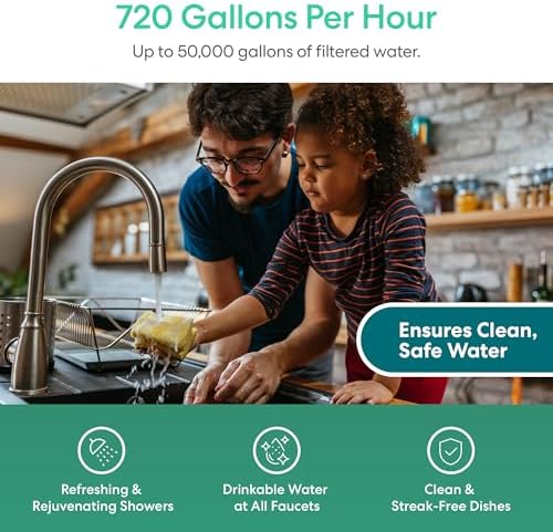 Brio Whole House Water Filter System for Heavy Metal Reduction w/Gauge & Fast-Flow GAC + KDF Filter 4.5" x 10" | Improves Taste & Protects Home Appliances | 720 GPH | 50,000 Gallons or 6 Months - Image 6