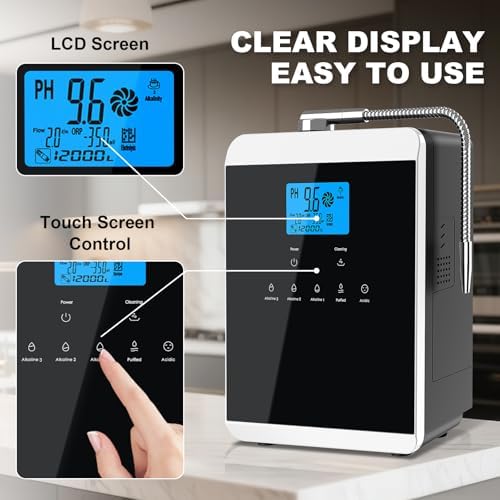 Alkaline Water Ionizer Machine for Home, 11 Titanium Plates Alkaline Water Machine, pH 4-10.5 Acid Water Purifier, Water Filter Up to -600mV ORP | 10000 Liters Per Filter, Auto-Cleaning, Black - Image 3
