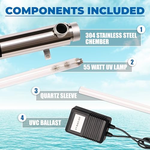Ozmosis Ultraviolet Water Purifier Filter, 1 Inch MNPT Inlet/Outlet, 18 GPM - Image 3
