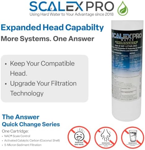 The Answer 12” Hard Water Scale Prevention Filter – Salt-Free NAC Technology Stops & Removes Scale Up to 26 Grains, Removes Chlorine & Other Common Municipal Water Chemicals, 7500 Gallons - Image 2