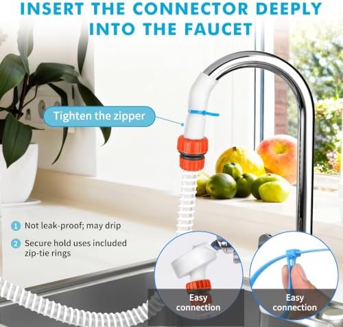 5FT Slip-On Tub Hose, Dog Shower Attachment for Round Spouts - Image 3