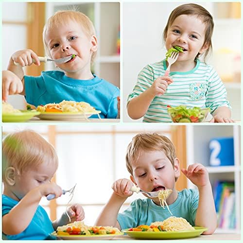 Patelai 9 Pcs Toddler Utensils Fork Spoon with Case,White, Rose Red, Blue - Image 6