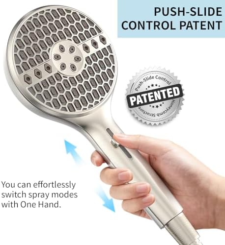 Brushed Nickel Handheld Shower Head, High Pressure 9-Mode Showerhead - Image 3