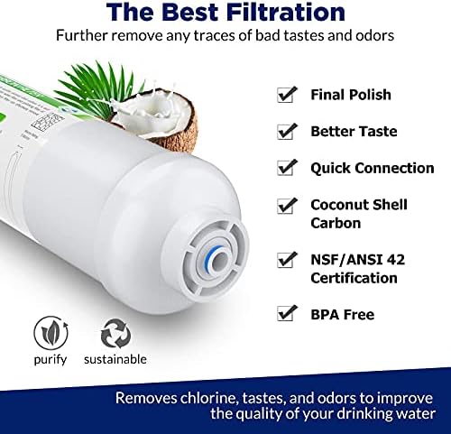 Membrane Solutions T33 Inline Post Carbon Water Filter 1/4" Quick-Connect - Image 4