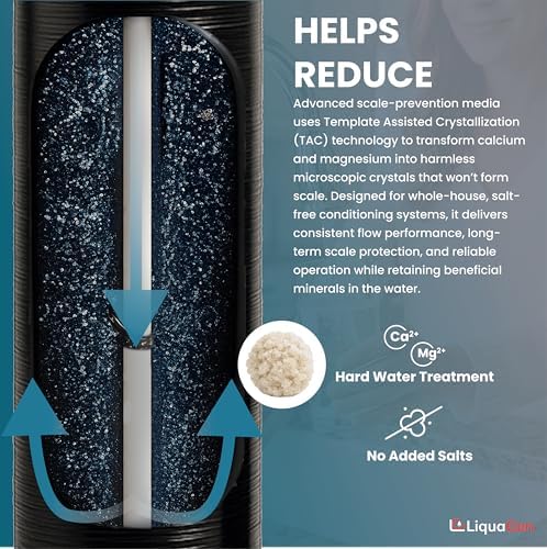 LiquaGen Pre-Loaded Salt-Free Water Conditioner Replacement Tank – TAC Scale Control Media – Whole House Softener Alternative – Multiple Sizes Available (8" x 44" – 4L Media) - Image 4