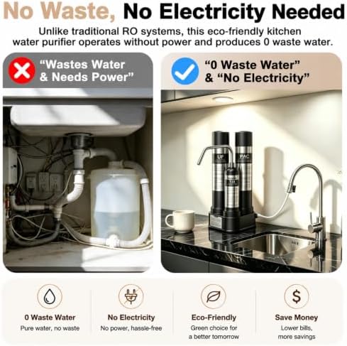 Vortopt F11 Countertop Water Filter System, 3 Stage Filtration, Black - Image 3