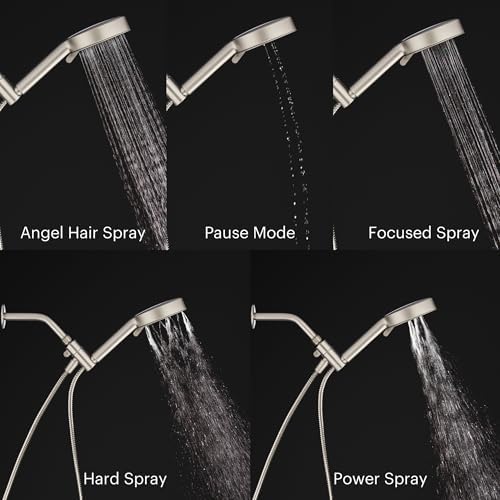 Brondell Nebia Yuba HandHeld Shower Head, 60" Stainless Steel Hose, 5 Setting, Precision Nozzle, Chrome - Image 6