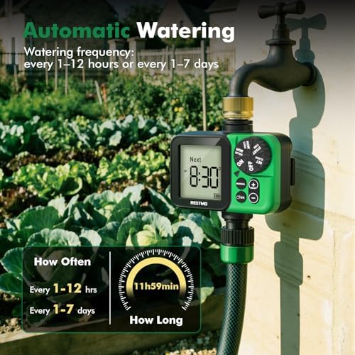 RESTMO Water Timer, Oversized LCD Sprinkler Timer with Brass Inlet - Image 2