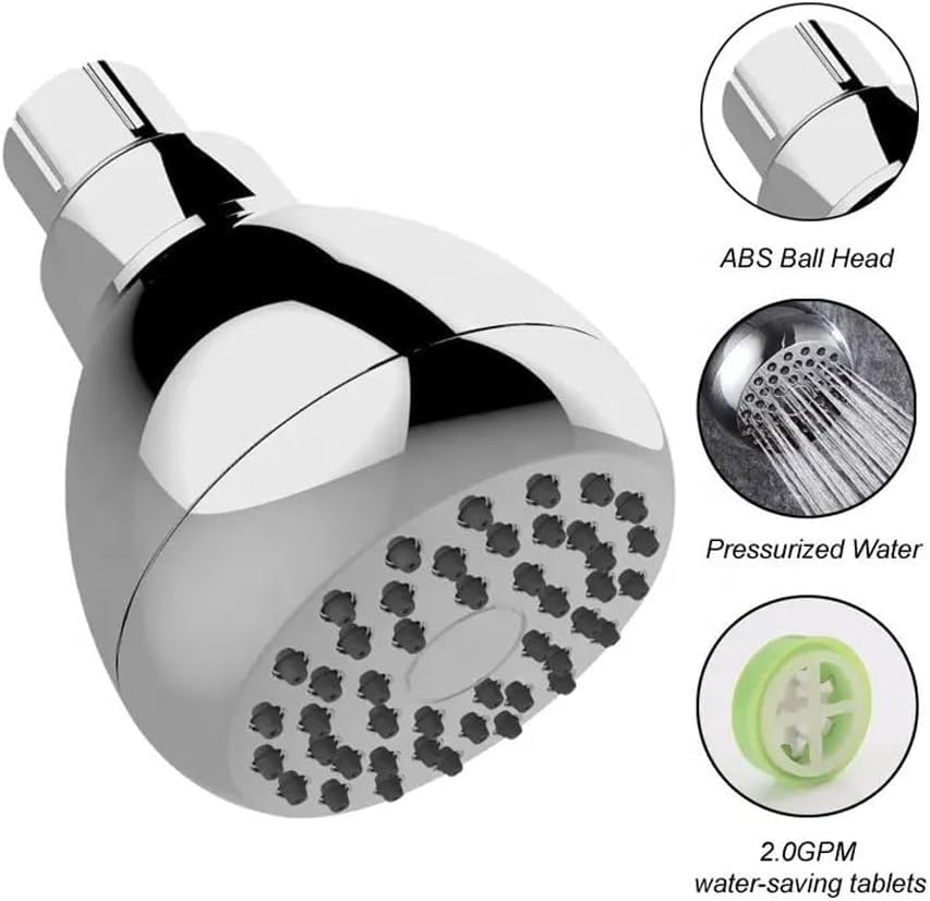 High Pressure Fixed Shower Head 3 Inch Saving Water Chrome Anti-leak Shower Head For Powerful Water Rain Easy Installation for Relaxing and Comfortable Shower Experience - Image 4