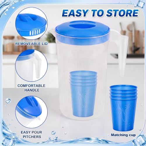 Willinglong 4 Set 2.3-Gallon Water Pitcher for party 16 Tumblers with Lid - Image 3