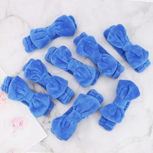 Ondder 8 PCS Headbands for Women, Royal Blue Bow Spa Headband, Cute Non Slip Makeup Headbands for Face Washing Skincare Daily Wear - Image 7