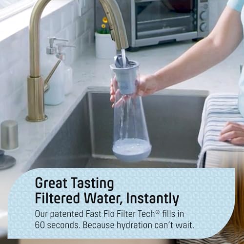 Hydros Water Filter Pitcher, 40 oz Slim Design, Patented Fast Flo Tech, Dishwasher Safe, Fills in Just 40 Seconds, BPA Free, 5 Cup Capacity, Blue - Image 2